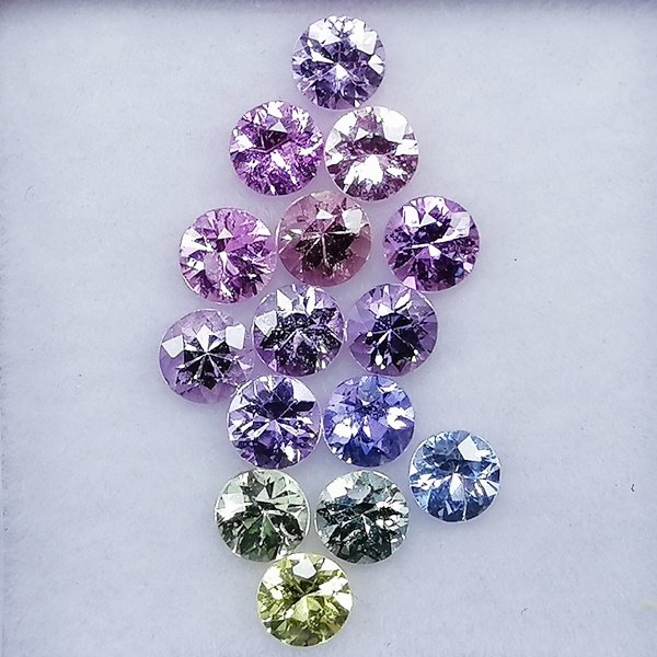 15 pcs Multicolour Sapphire - 2.01 ct - Instituto Gemólogico Español (IGE) - Without treatments #3.2
