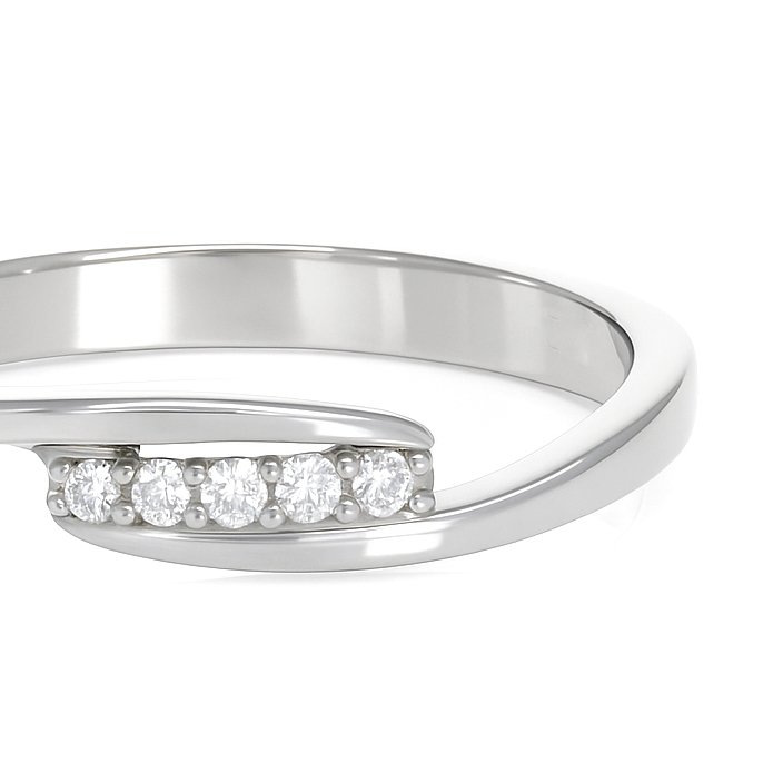 Comete - 戒指 - 18K包金 白金 -  0.08ct. tw. 钻石 (天然)  #4.3