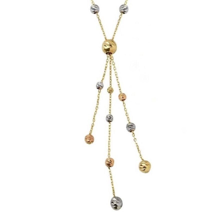 Handmade - Kaulakoru - 14 kt. Keltakulta - Y Model Colourful Dorika #2.1