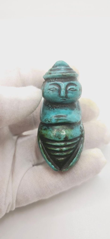 Amuleto bebe Groten Alien - 异星神祇 - 洪山文化 - 天然绿松石护身符 - 护身符 #4.3