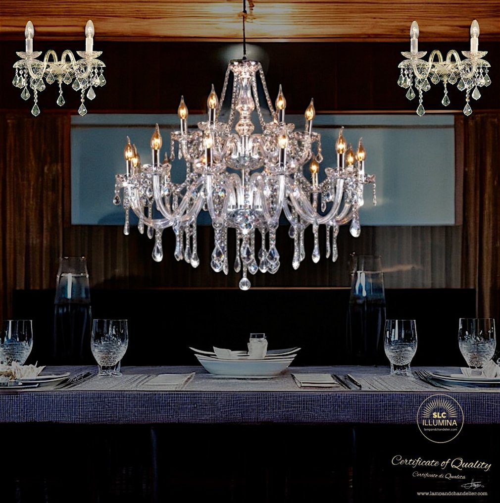 SLC Illumina - MG - Csillár (3) - Lights 18 - Kristály - Csillár + 2 lámpa 2L #2.1