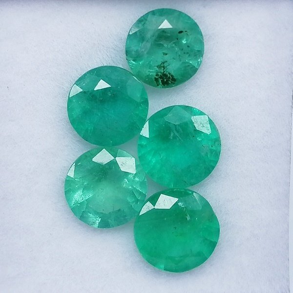 5 pcs Grün Smaragd - 3.40 ct - Instituto Gemólogico Español (IGE) - Minor Oil #1.0