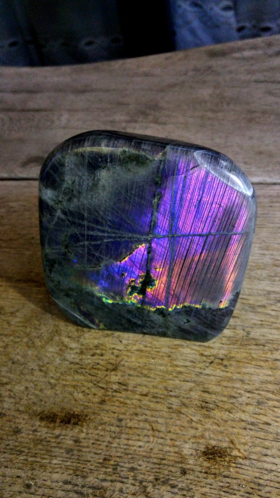 Labradorit Sjældne guld-, lyserøde- og violetfarvede - Højde: 14 cm - Bredde: 13 cm- 1947 g #1.0