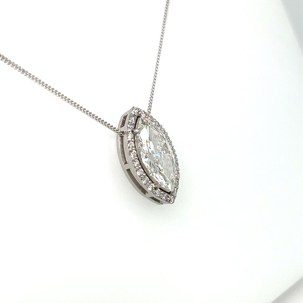 Nincs minimálár - Nyaklánc - 14 kt. Fehér arany - 2.21ct. tw. Gyémánt (Laboratóriumban előállított) - Gyémánt #4.3