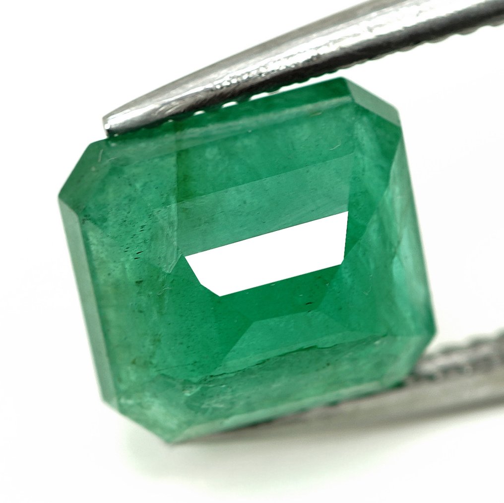 1 pcs  綠色 祖母綠  - 4.10 ct - Bellerophon Gemlab #3.2