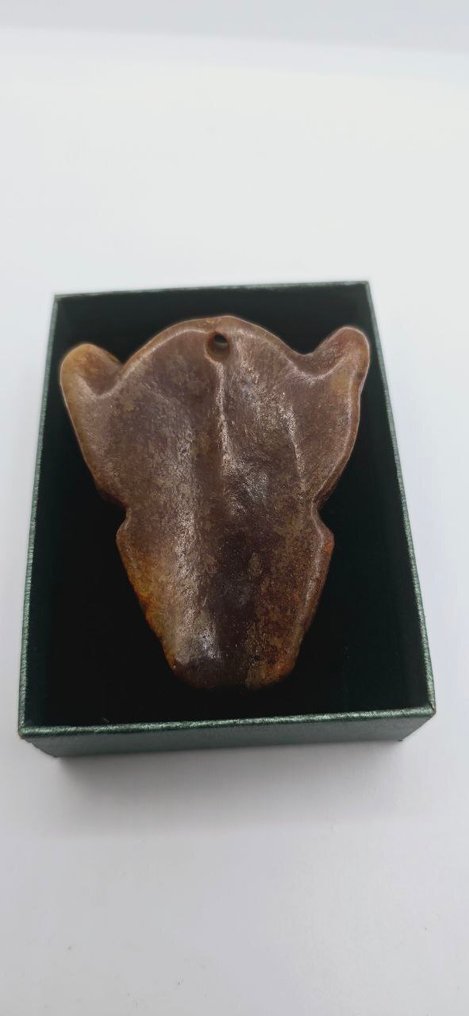 Amuleto Groten Alien Hongshan - Kopf eines Außerirdischen - Amuleto - Amulett - Nefrit-Amulett #2.1