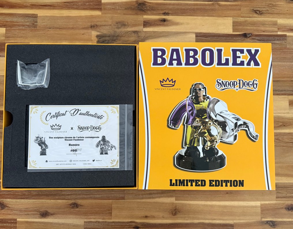 Vincent Faudemer - Sculpture, BABOLEX Snoop Dogg -  #441/7000 copies - 30 cm - Resin, Chrome plated - 2023 #2.1