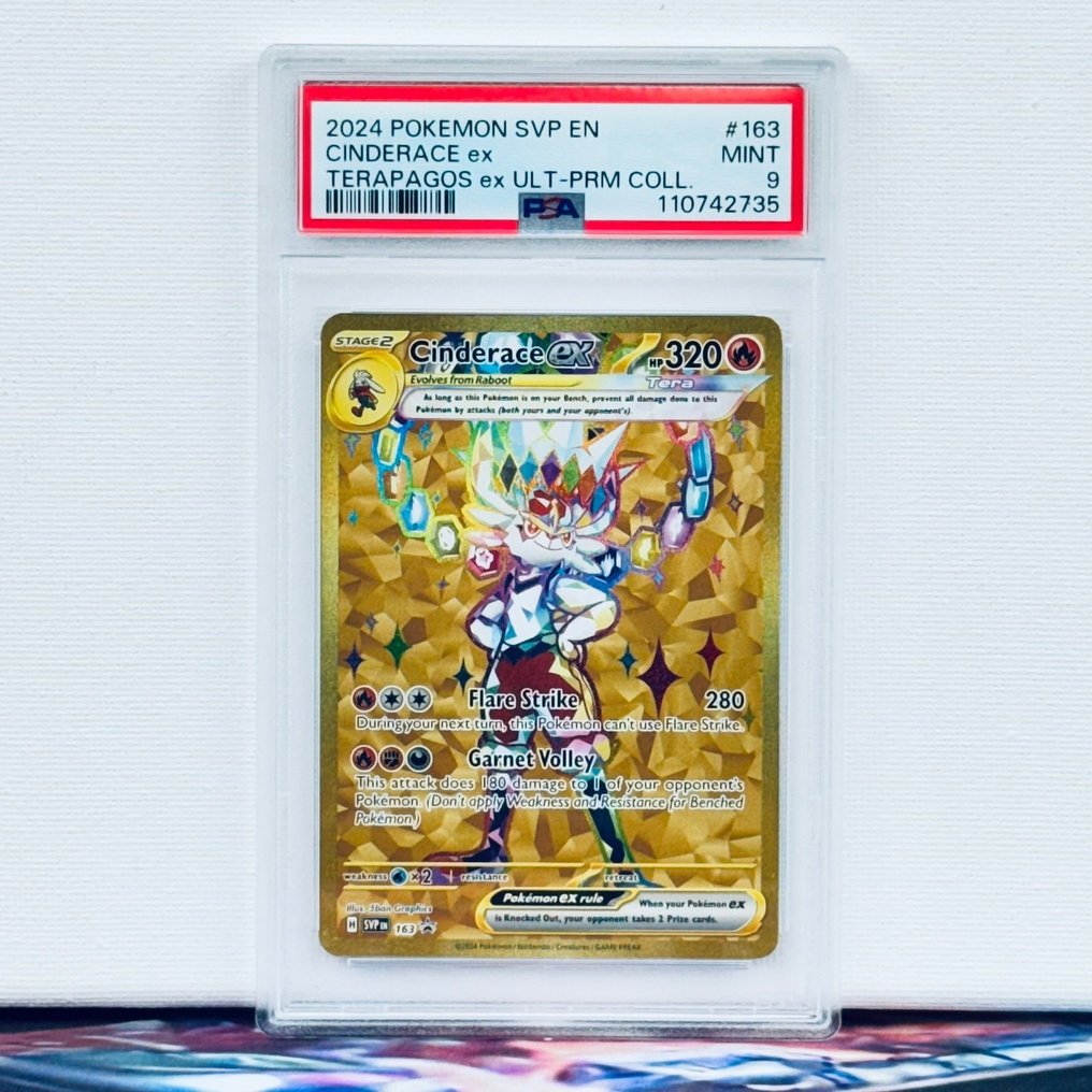 Pokémon - 1 Graded card - Cinderace ex 壓膜, 全圖 - PSA - Scarlet & Violet - Various sets #1.0