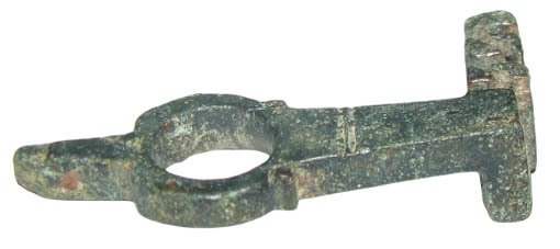 Ancient Roman bronze keychain - 40 mm - 1st/3rd centuries AD - large patina Metal Keyring - 40 mm (No reserve price) #3.2