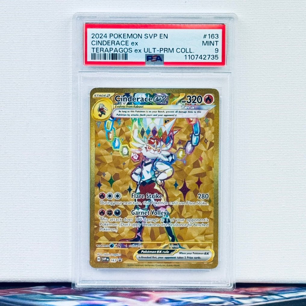 Pokémon - 1 Graded card - Cinderace ex 壓膜, 全圖 - PSA - Scarlet & Violet - Various sets #2.1