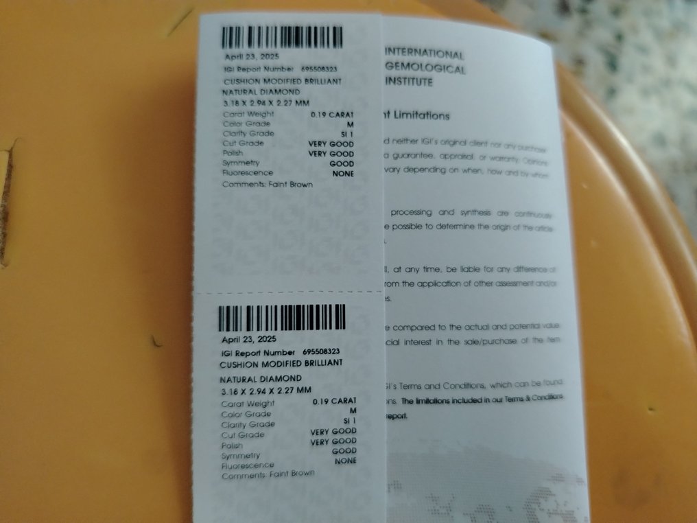 2 pcs Diamant (Colorat natural) - 0.40 ct - SI1, VVS2 - IGI (Institutul gemologic internațional) #2.1