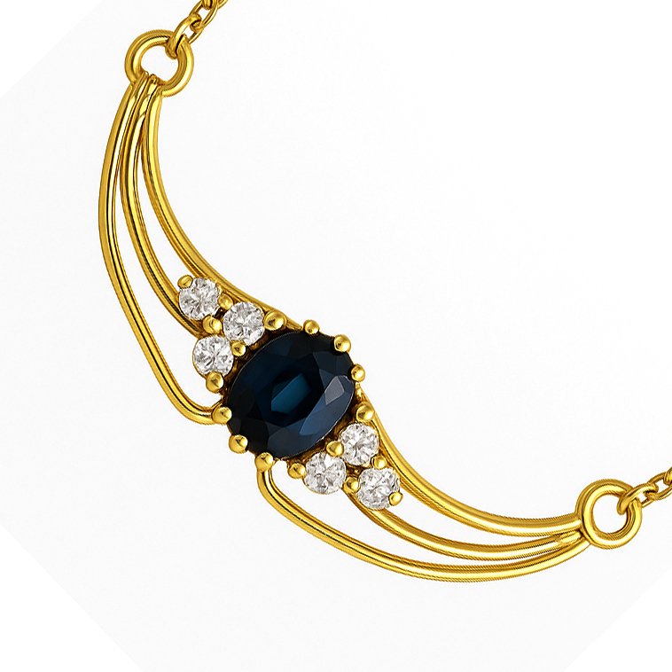 χωρίς τιμή ασφαλείας - Κολιέ με μενταγιόν - 18 καράτια Λευκός χρυσός - 0.75ct. tw. Ζαφείρι - Διαμάντι #3.2