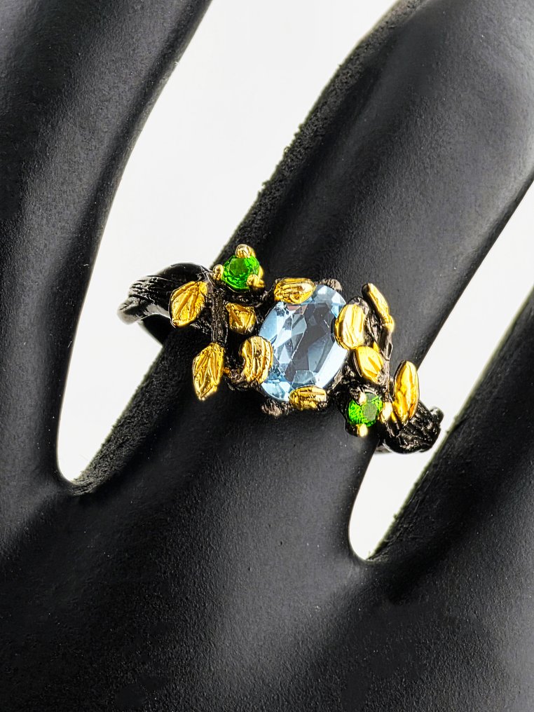 Τοπάζιο - Ασημί - Δαχτυλίδι - Στυλ Βίντατζ #3.2