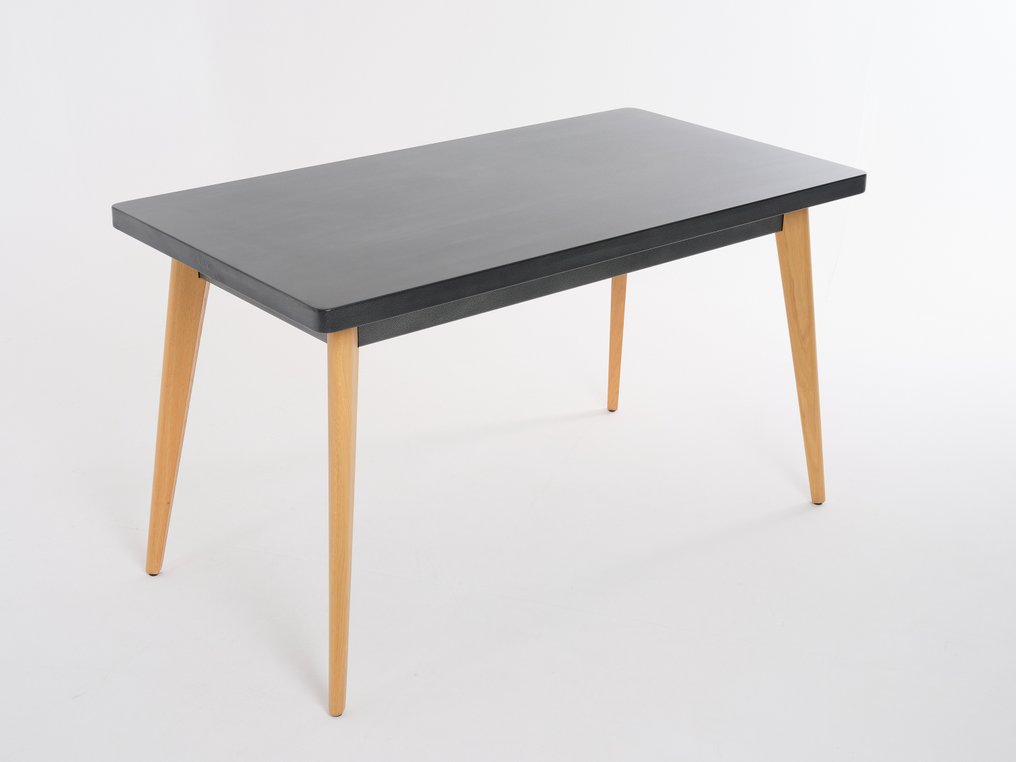 Tolix - Asztal - Acél, Fa - Tolix 55 Fa lábak #1.0