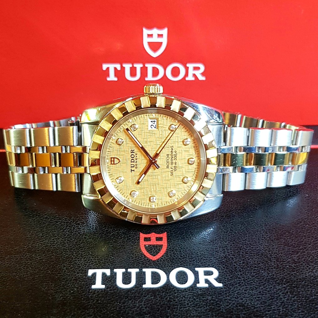 Tudor - Classic Geneva Date - "GOLD DIAMOND LINEN DIAL" - 38mm - Ref. 21013 - Men - 2010-2020 #1.0