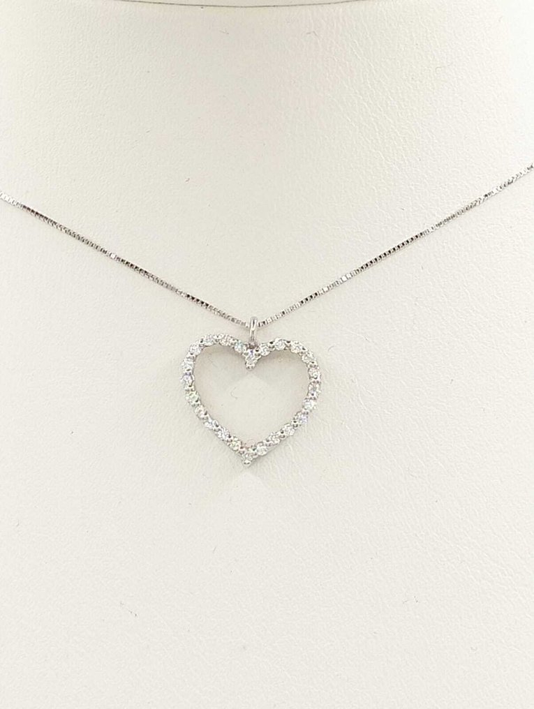 Sans prix de réserve - Collier avec pendentif - 18 carats Or blanc - Diamant #2.1