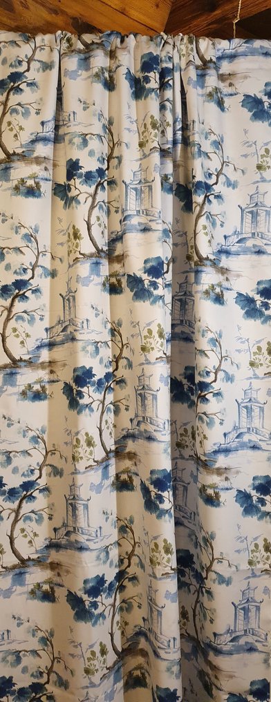 Eksklusivt stof Art Nouveau Limited edition - orientalsk design pagode - Tekstil - 300 cm - 280 cm #2.1