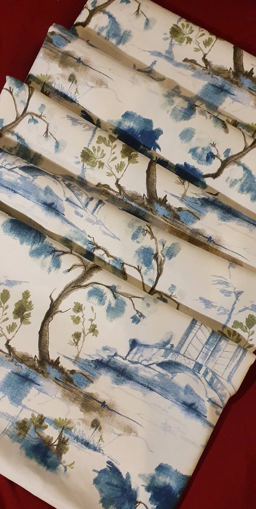 Eksklusivt stof Art Nouveau Limited edition - orientalsk design pagode - Tekstil - 300 cm - 280 cm #4.3