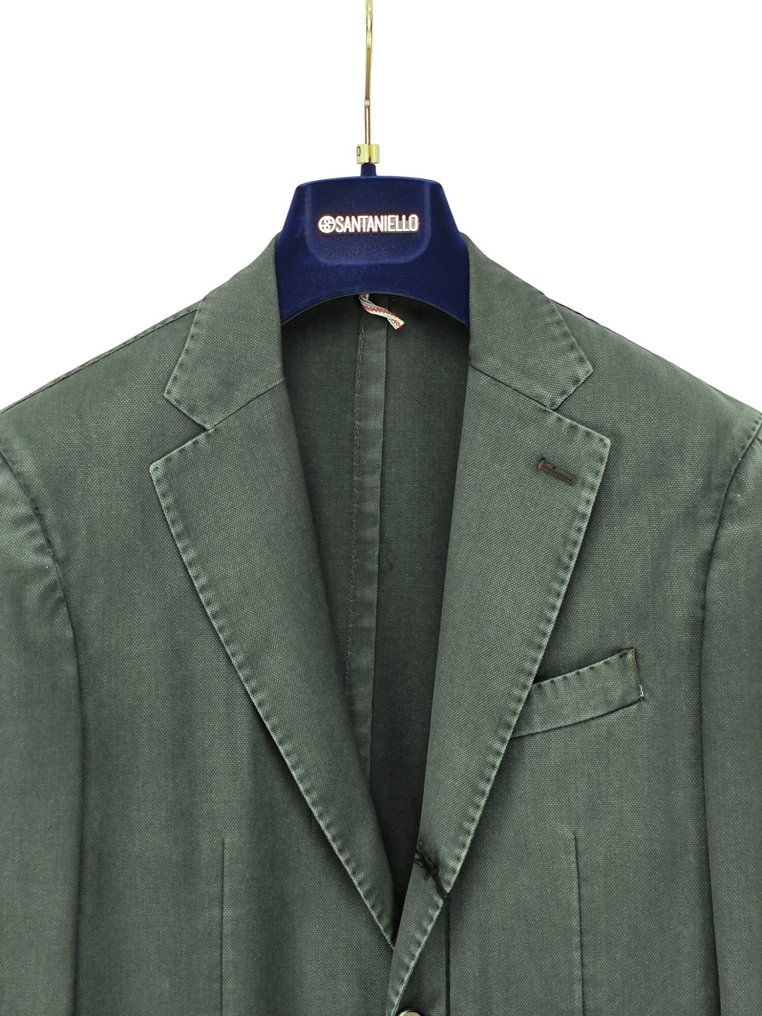 RRP 650€ SANTANIELLO Green Jacket Wool Handmade in Italy - 48 IT - Blazer - New with tags #1.0