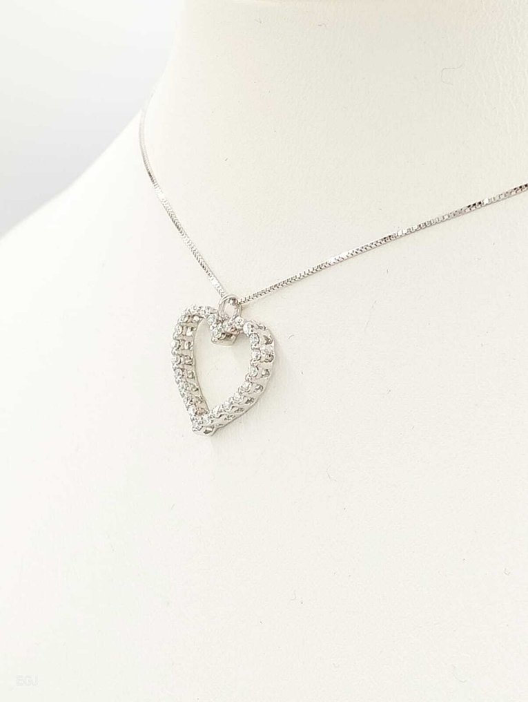 Sans prix de réserve - Collier avec pendentif - 18 carats Or blanc - Diamant #3.2