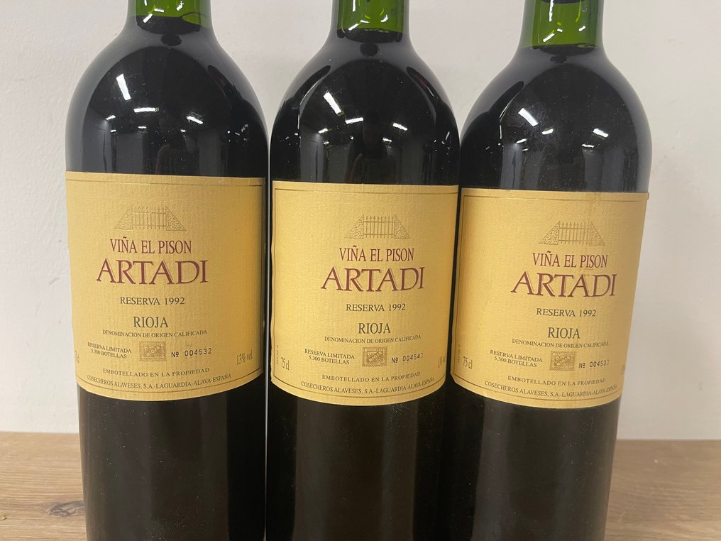 1992 Artadi, Viña El Pison - 里奥哈 Reserva - 3 Bottles (0.75L) #1.0