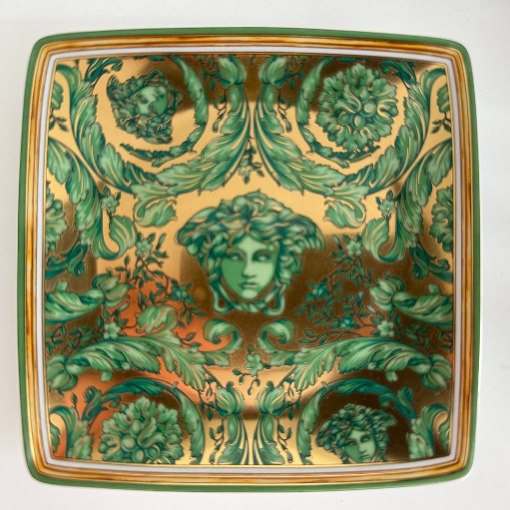 Rosenthal - Versace - 碟 - Medusa Garland Green 12 x 12 cm Schälchen - 瓷器 - 新未包装 #1.0