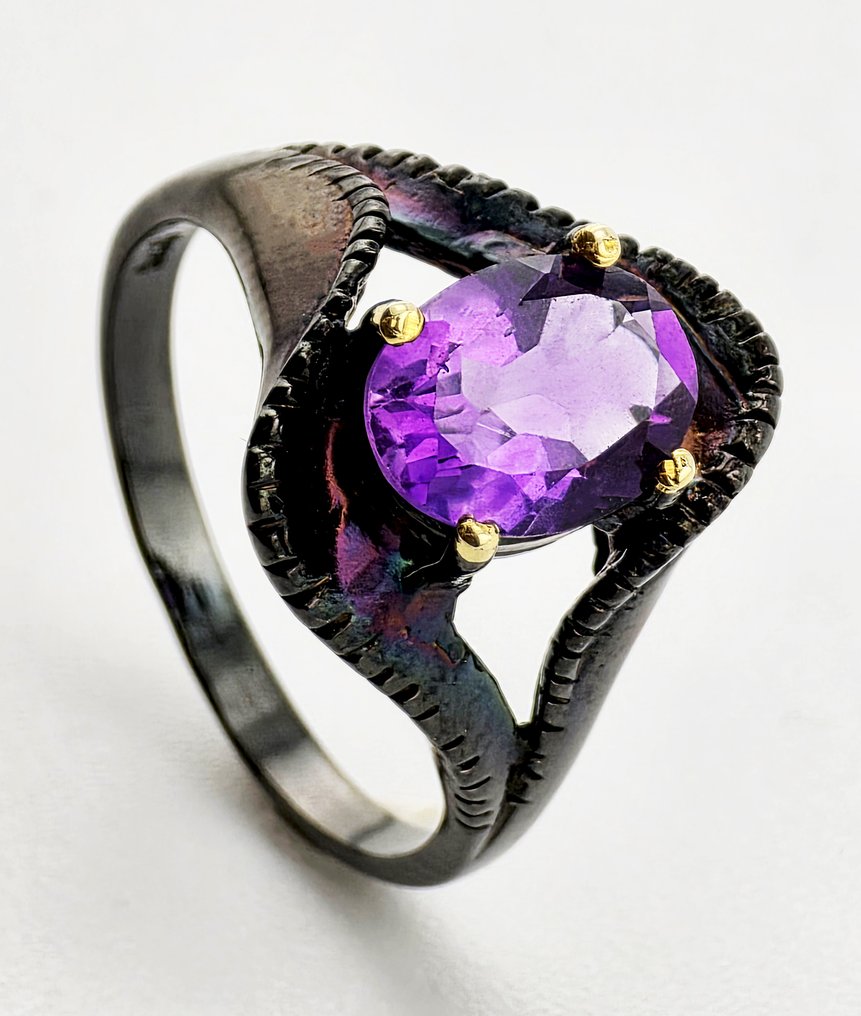 Ametista - Argento - Anello - Look da designer #2.1