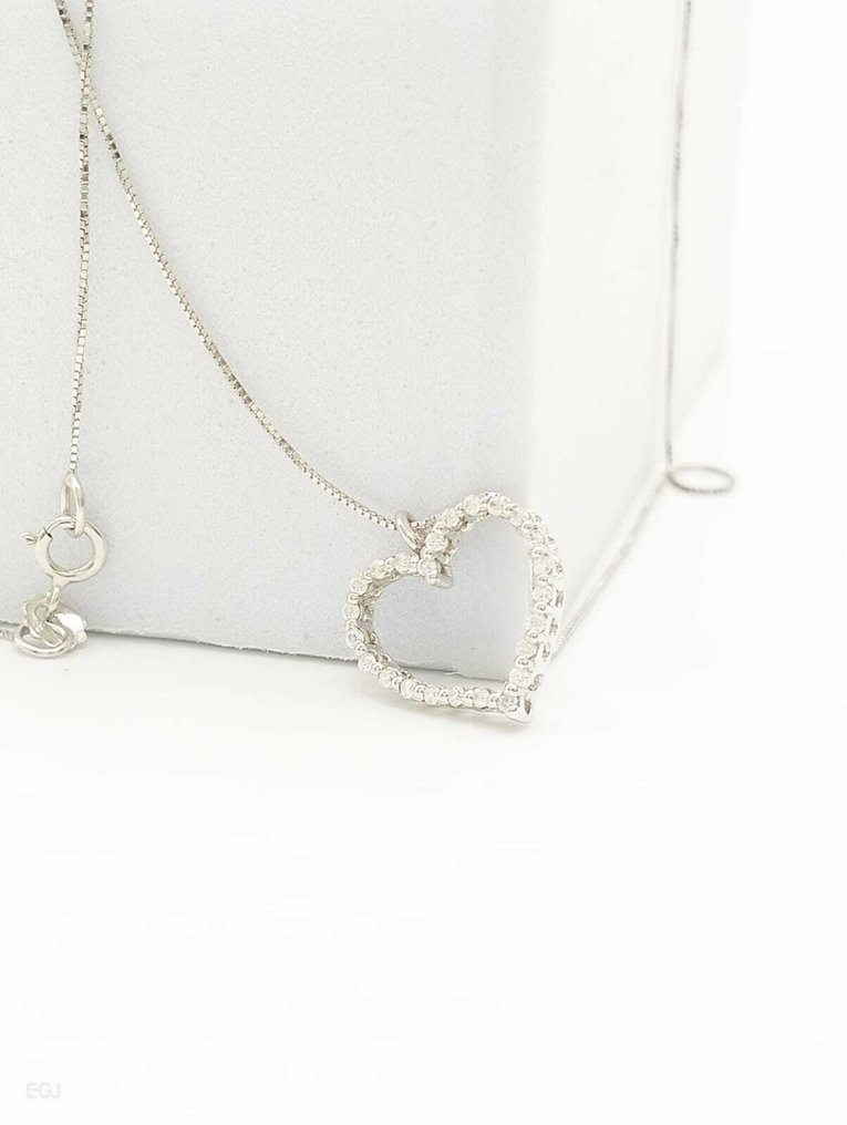 Sans prix de réserve - Collier avec pendentif - 18 carats Or blanc - Diamant #4.3