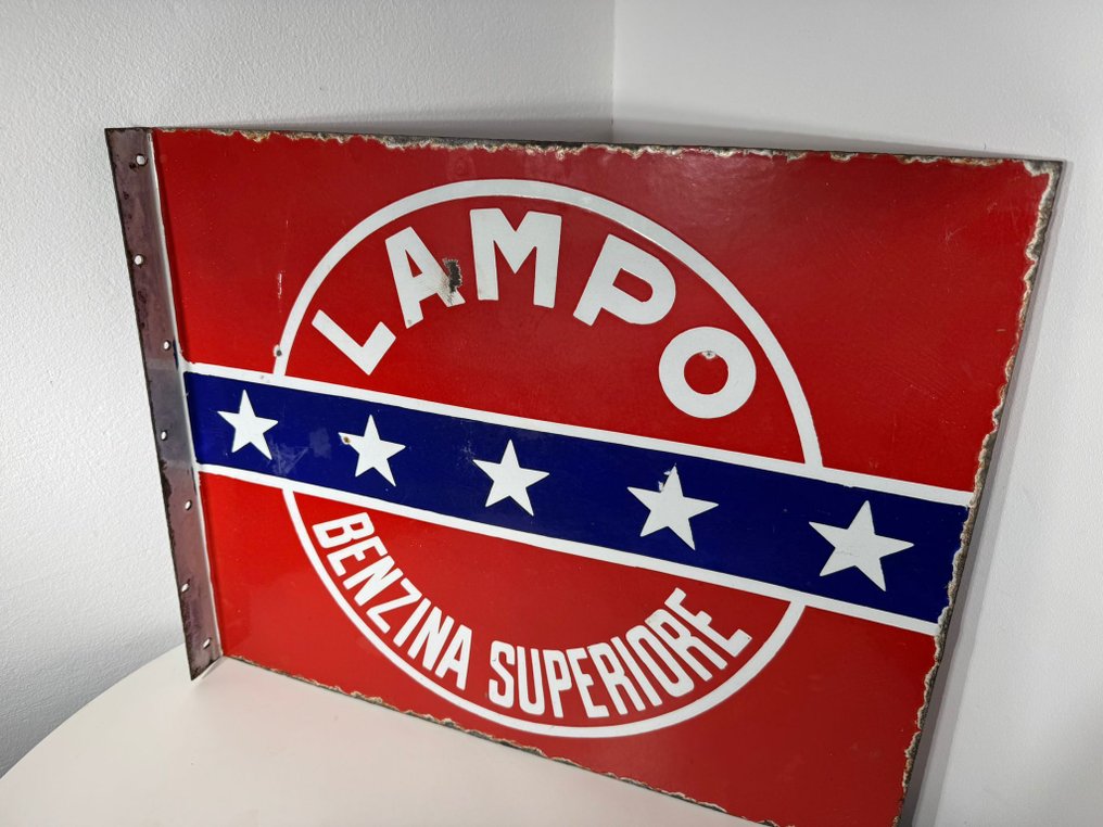 Φάρος ανώτερου βενζίνης. - LAMPO BENZINA SUPERIORE - Πινακίδα - Μέταλλο, Σμάλτο #3.2