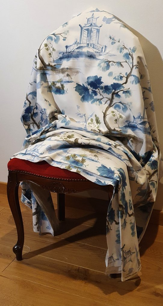 Eksklusivt stof Art Nouveau Limited edition - orientalsk design pagode - Tekstil - 300 cm - 280 cm #1.0