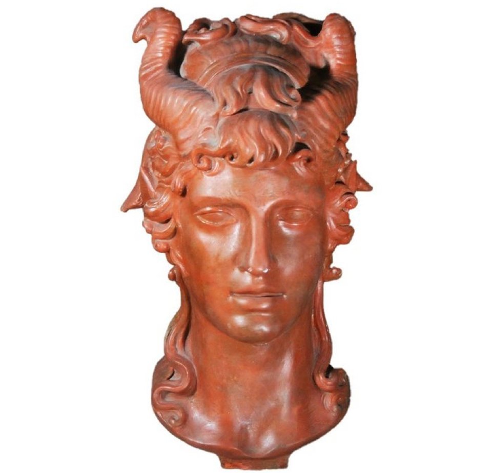 雕刻, Testa di’ Bucranio - 40 cm - 蠟 #1.0