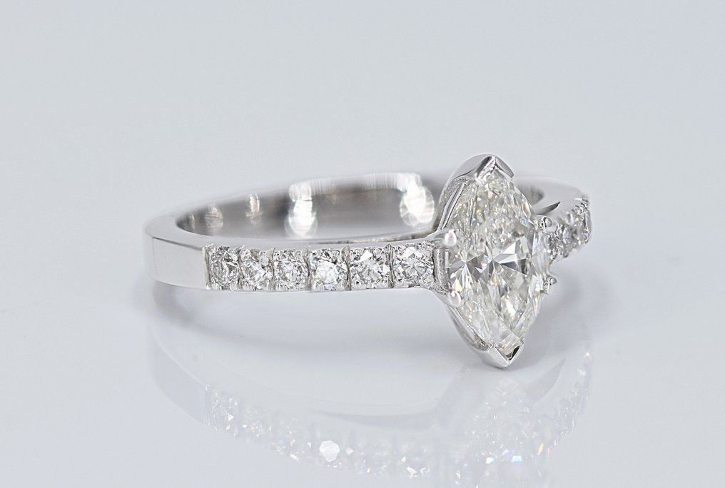 没有保留价 - 戒指 - 18K包金 白金 - 1.11ct. tw. 钻石 (天然) - 钻石 #2.1