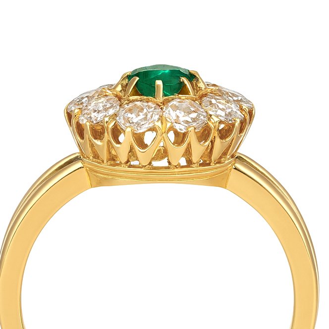 Ring - 18 kt. Yellow gold - 1.36ct. tw. Emerald - Diamond #3.2