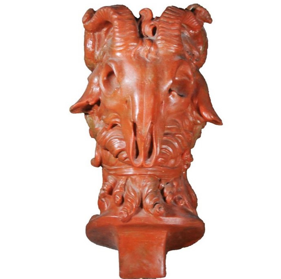 雕刻, Testa di’ Bucranio - 40 cm - 蠟 #1.0