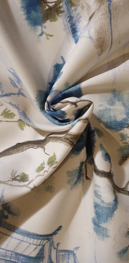 Eksklusivt stof Art Nouveau Limited edition - orientalsk design pagode - Tekstil - 300 cm - 280 cm #3.2