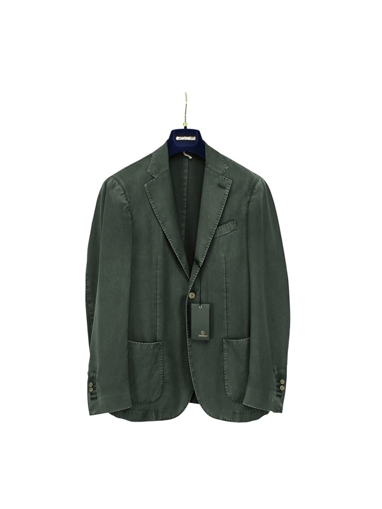RRP 650€ SANTANIELLO Green Jacket Wool Handmade in Italy - 48 IT - Blazer - New with tags #1.0