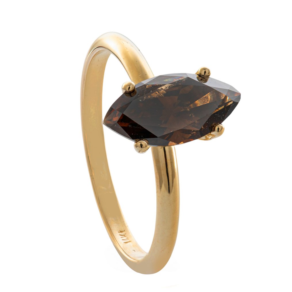 戒指 - 14 克拉 黃金 -  1.60ct. tw. 鉆石 (天然) #1.0