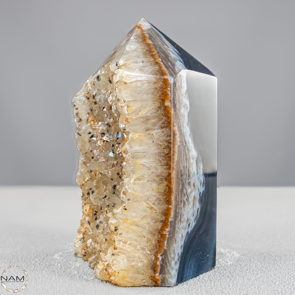 天然玛瑙方尖晶石水晶来自巴西——大自然的杰作，品质最高。 方尖碑- 860.58 g #4.3