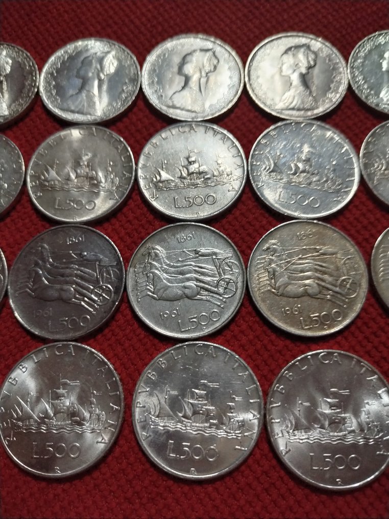 Italia, República Republic. 500 Lire 1958/1967 (18 monete) #3.2