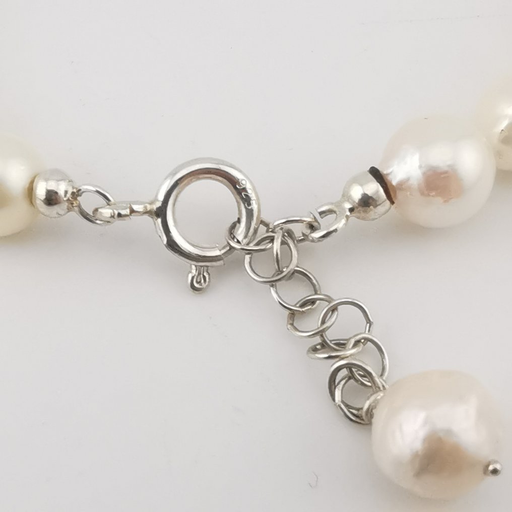 Μαργαριτάρι - Ασημί - Βραχιόλι - Ιταλικό χειροτεχνία #4.3