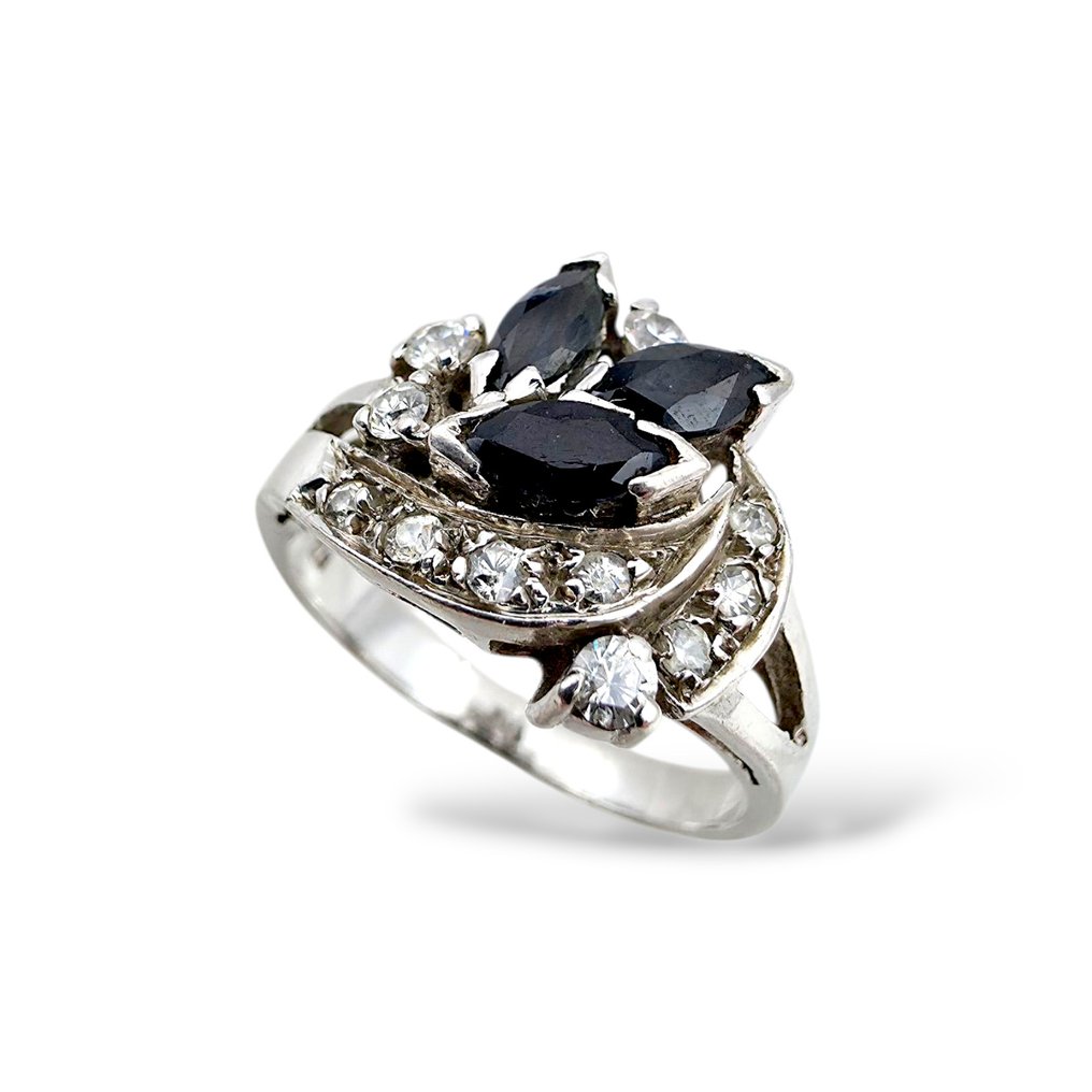 Ei pohjahintaa - 2-osainen korusetti Hopea - Sapphire (testattu) #2.1