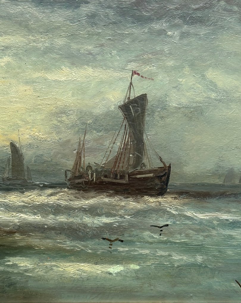 English School (XIX) - A Beautiful Coastal Sunset Scene #4.3