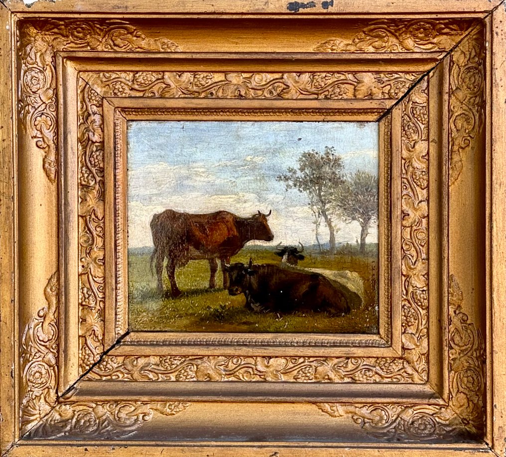 Hendrik Josef Fr Van Der Poorten (Belgian, 1789-1874) - Cattle Resting in a Rural Setting #1.0