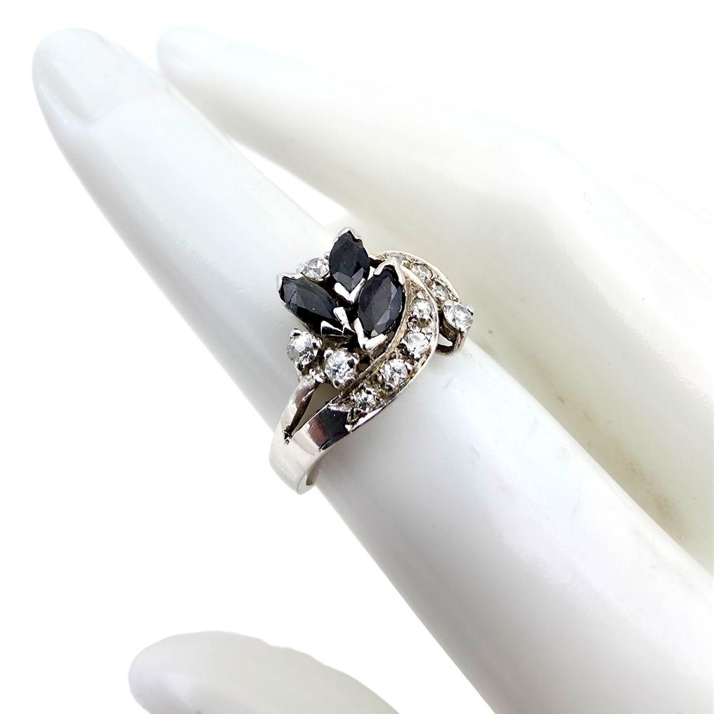 Ei pohjahintaa - 2-osainen korusetti Hopea - Sapphire (testattu) #4.3