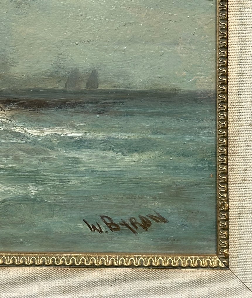 English School (XIX) - A Beautiful Coastal Sunset Scene #3.2