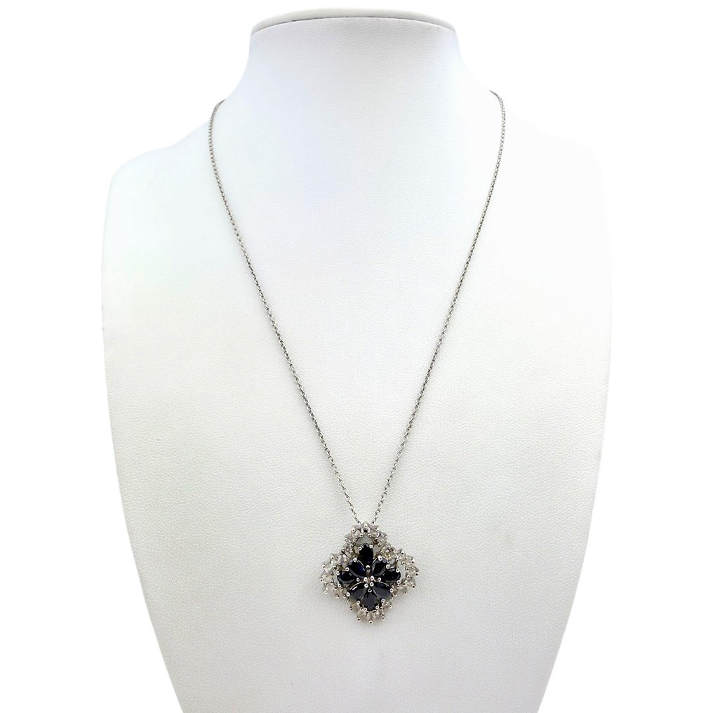 Ei pohjahintaa - 2-osainen korusetti Hopea - Sapphire (testattu) #3.2