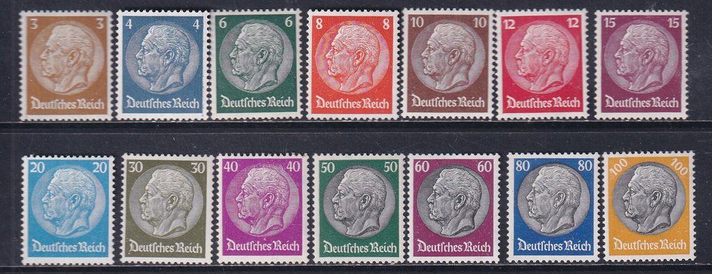 德意志帝国 1933 - 保罗·冯·兴登堡在奖章中的形象（II）已由Schlegel BPP认证。 - Michel: 482/495 #1.0