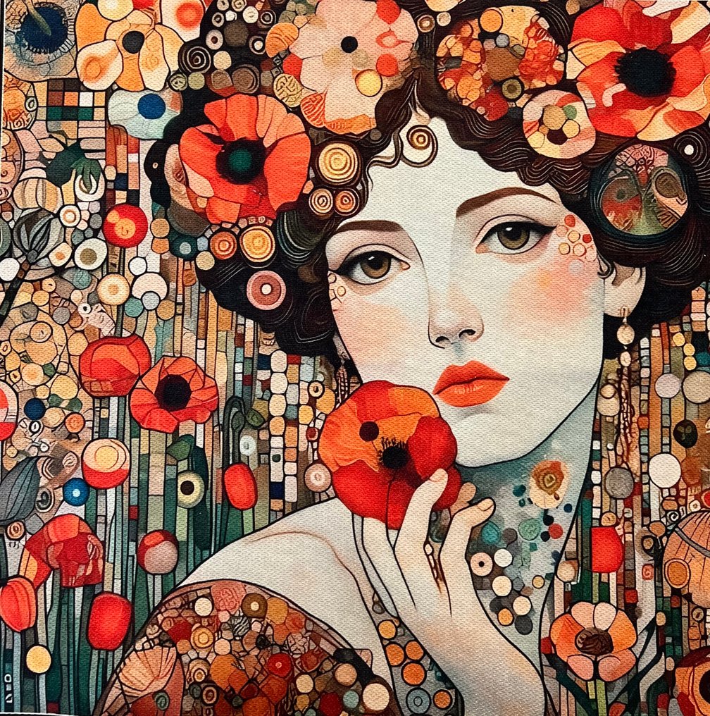 Durable fabric panel handcrafted with printed design. - Tapestry  - 45 cm - 45 cm #1.0