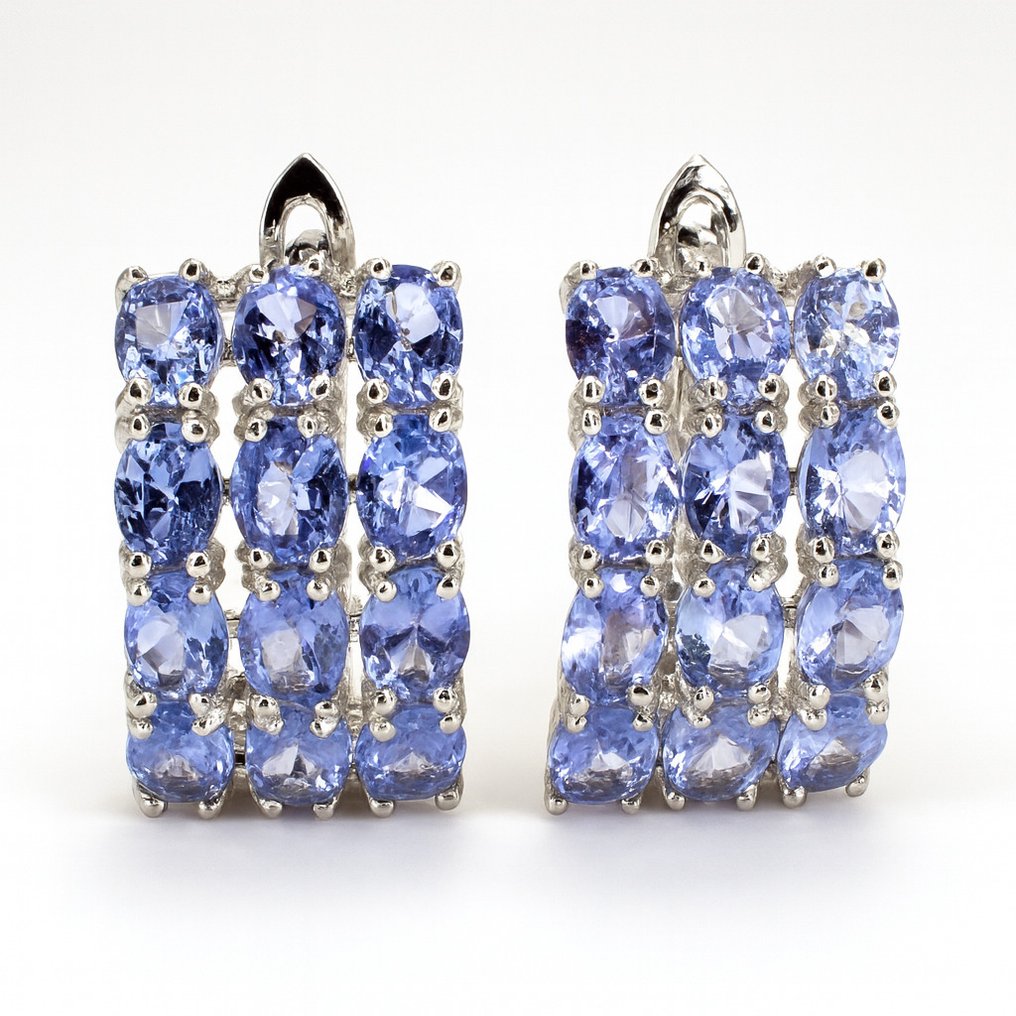 没有保留价 - 耳环 Gold-plated 坦桑石 - 18kt 金镀 #1.0