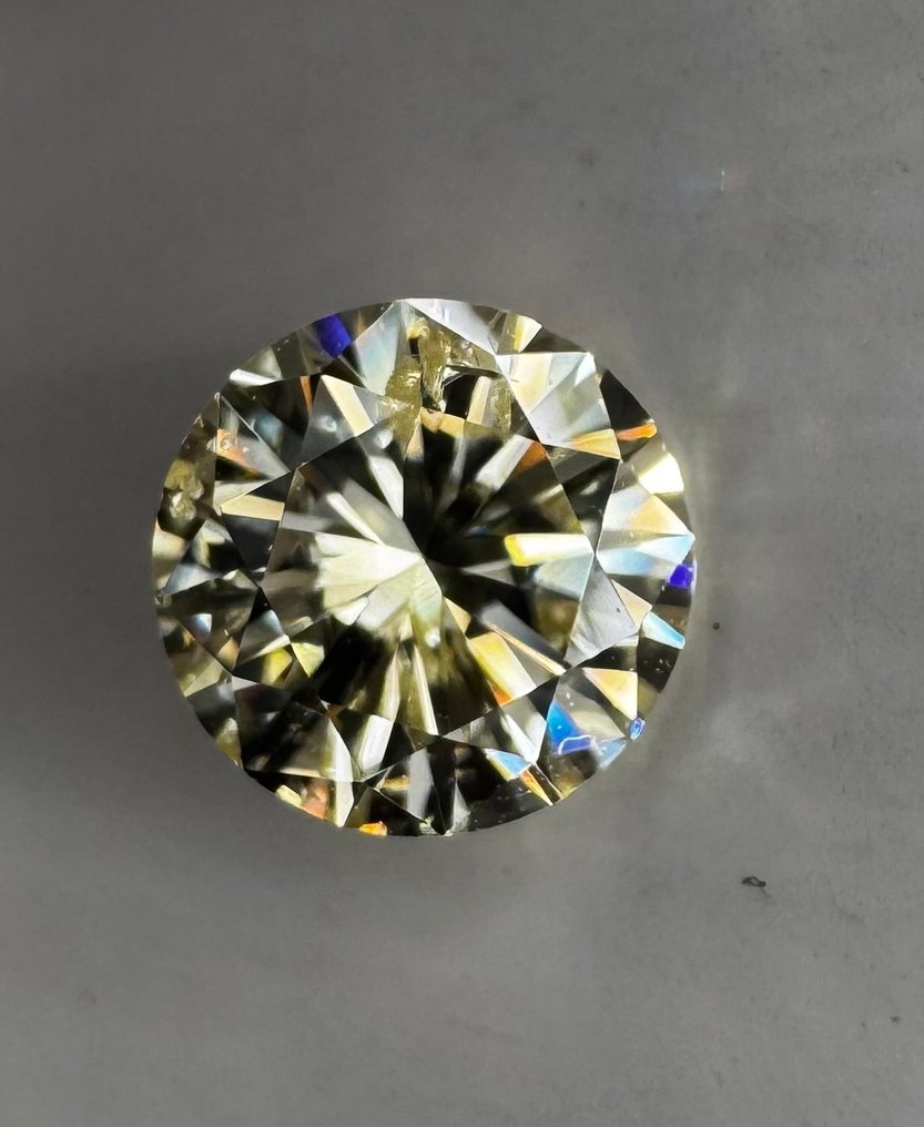 1 pcs 钻石 (天然色彩的) - 0.53 ct - 圆形 - Fancy light 黄色 - SI2 微内含二级 - 国际宝石研究院(IGI) #1.0